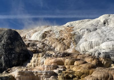 The travertine terraces at Mammoth Hot Springs